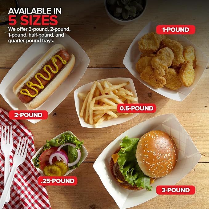 Mini Tiny Paper Food Boats .25 Lb Disposable Red & White Checkered Paper Food - Image 6