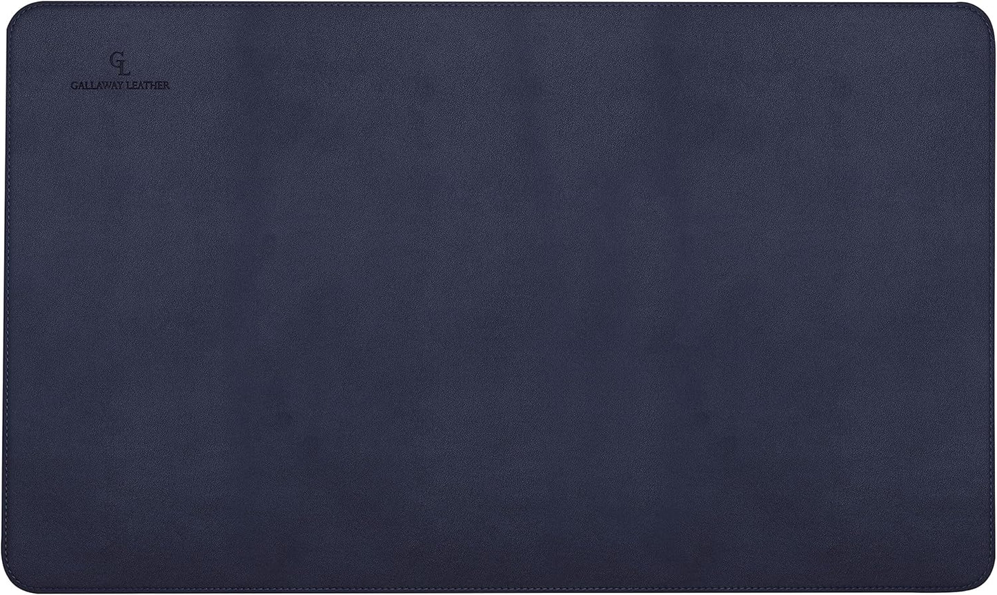 Gallaway Leather Desk Pad – 25 x 17 inch - Desk Mat Home Office Desk Accessories Desktop Protector XXL Mouse Pad Writing Desk Blotter - Navy Blue - Medium