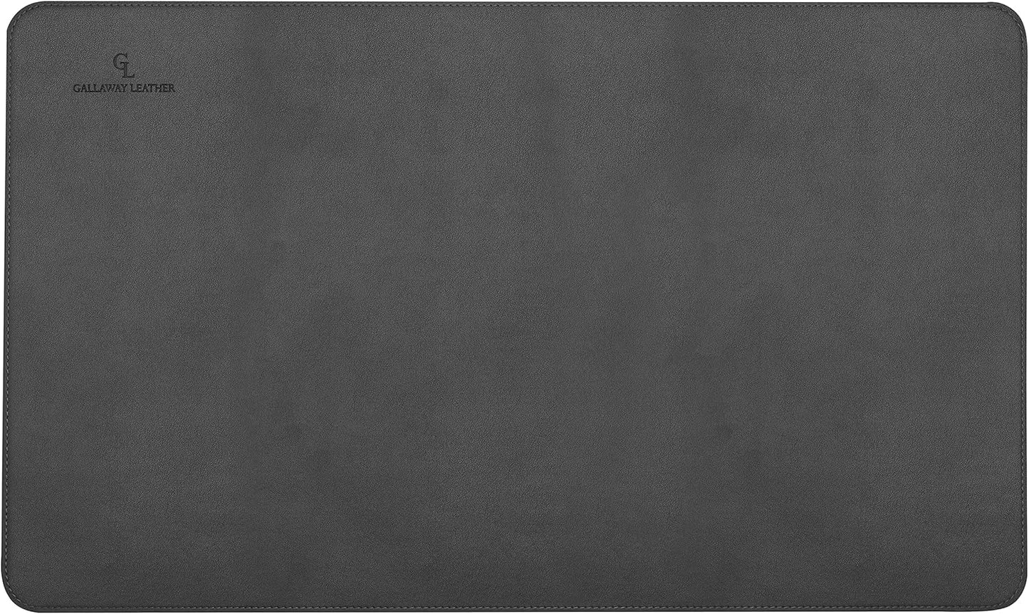 Gallaway Leather Desk Pad – 25 x 17 inch - Desk Mat Home Office Desk Accessories Desktop Protector XXL Mouse Pad Writing Desk Blotter - Grey - Medium