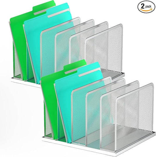 Kuntine.B Desk File Organizer Upright Mesh Desktop Organizer File Sorter Office by KuntineB