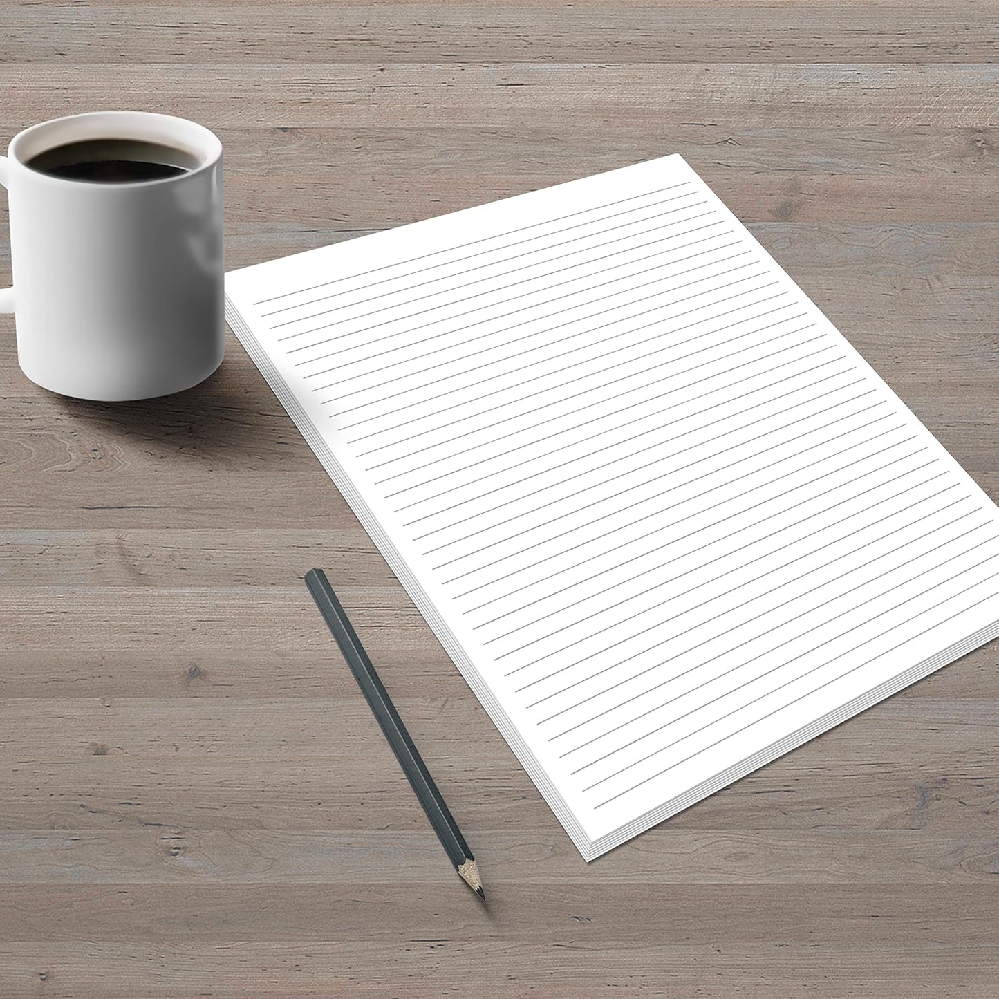 321Done Ruled Notepad (8.5" x 11") College-Ruled Line Spacing, 50 Sheets, Large Letter Size Glued Edge Notepad, Tear Off, Planning Memo Pad, Made in USA - Unisex Minimalist Simple Lined