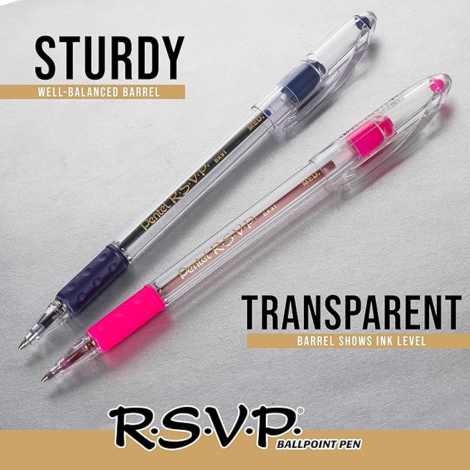 Pentel RSVP Ballpoint Pen, Fine Line, Violet Ink - Image 5