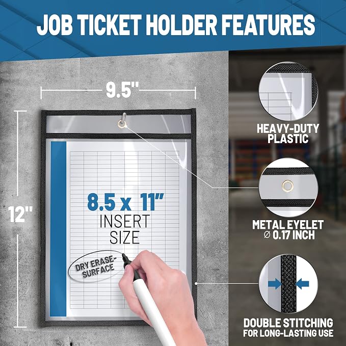 30 Pack Job Ticket Holders 8.5x11 - Image 2