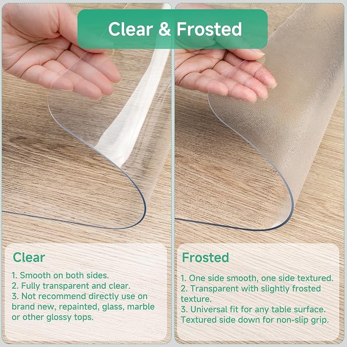 NATRKE Clear Desk Mat Pad, 35.4"x15.7" Large Transparent Computer Desk Mat - Image 6