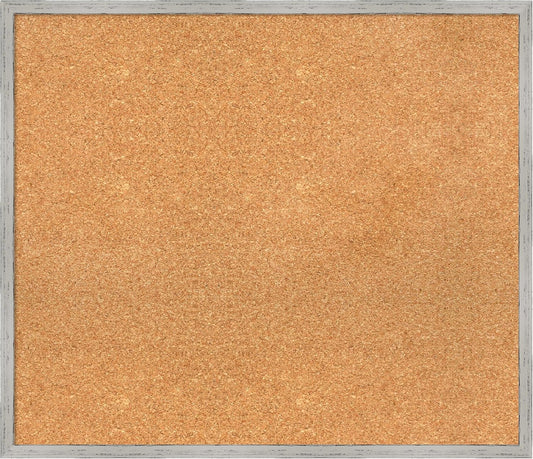 Amanti Art Natural Cork Board for Wall, 25x29 Vision Board with White Frame, Large Corkboard Office Decor for Home Organization, Cottage Corkboard Pinboard to Display Items for Home Organization in
