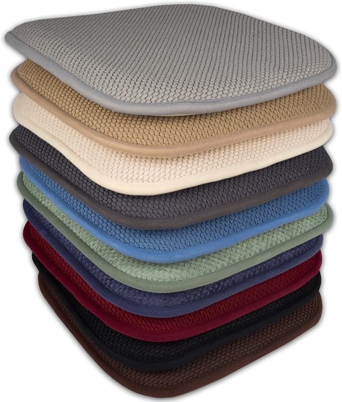 2 Pack Memory Foam Honeycomb Nonslip Back 16" x 16" Chair/Seat Cushion Pad - Image 7