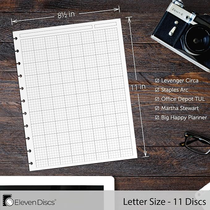 Eleven Discs Discbound Paper, Letter Size Engineering Grid Sheets - Image 4