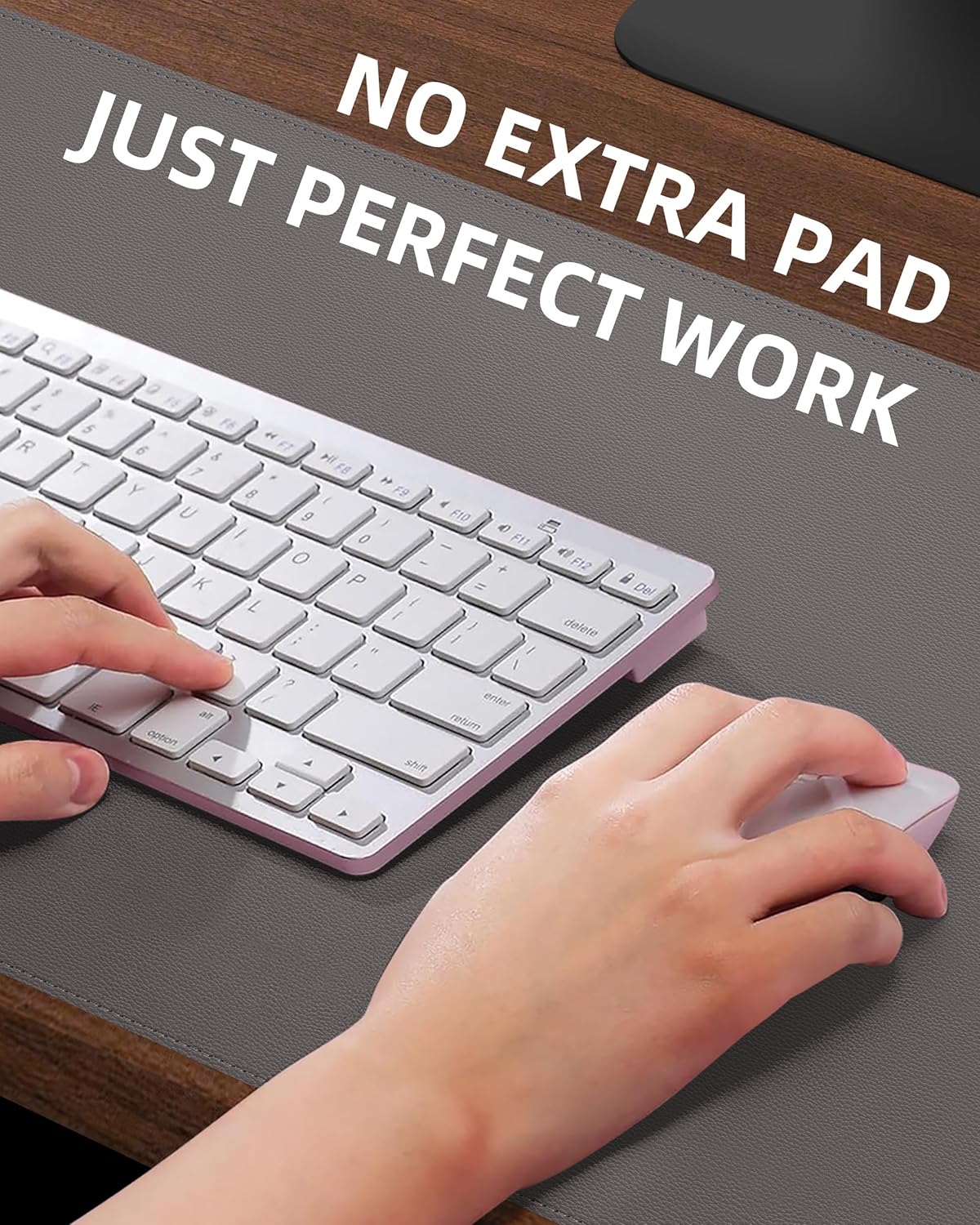 Desk Pad Mat - Leather Desk Pad Protector for Office and Home - Desk Organization and Accessories - Ideal for Large Mouse Pad and Desk Mats on Top of Desks(Dark Grey,31.5" x 15.7")