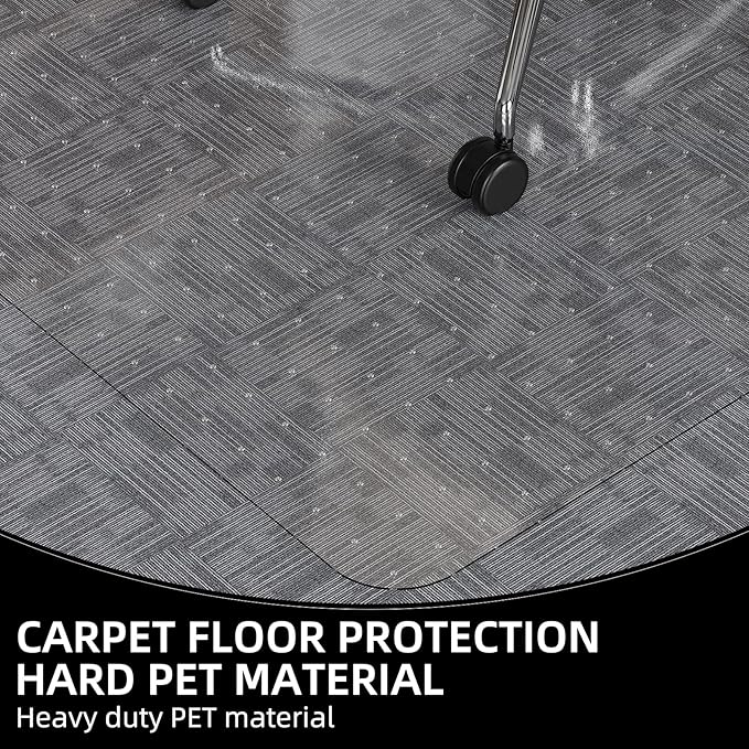 Office Chair Mat for Carpet, 32x48 Heavy Duty Clear Plastic Rolling Chair Mat - Image 4