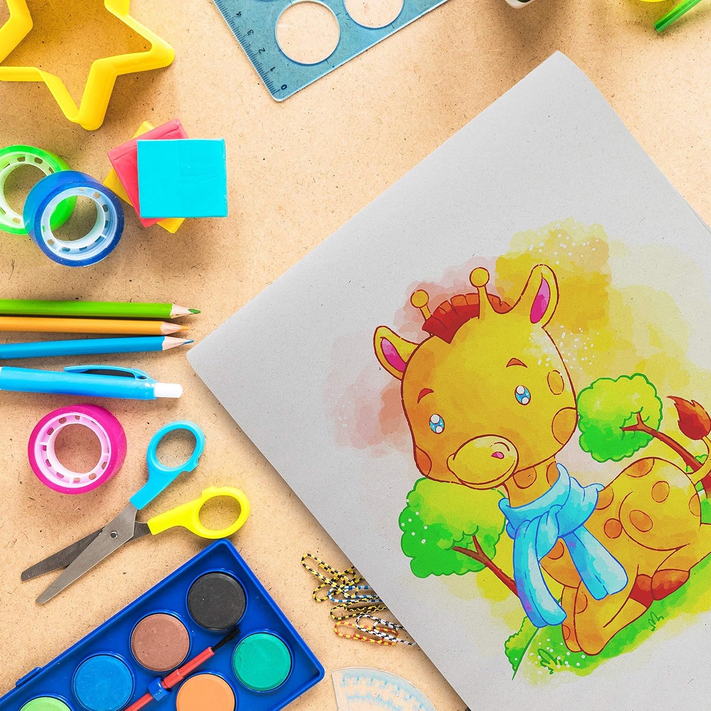 Sketch Pad For Kids (6 Pack) - 9" x 12" Kids Drawing Pad, 50 Sheets Kids Sketch Book, Doodle Pad, Art paper for kids, Kids sketch pad, Kids drawing paper - by Enday