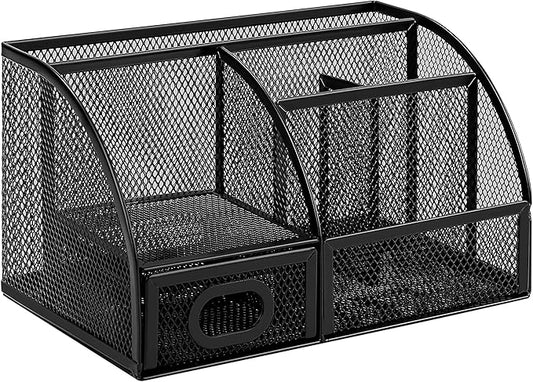Amazon Basics Mesh Pen Holder and Desktop Desk Organizer, Office Caddy Storage by AmazonBasics