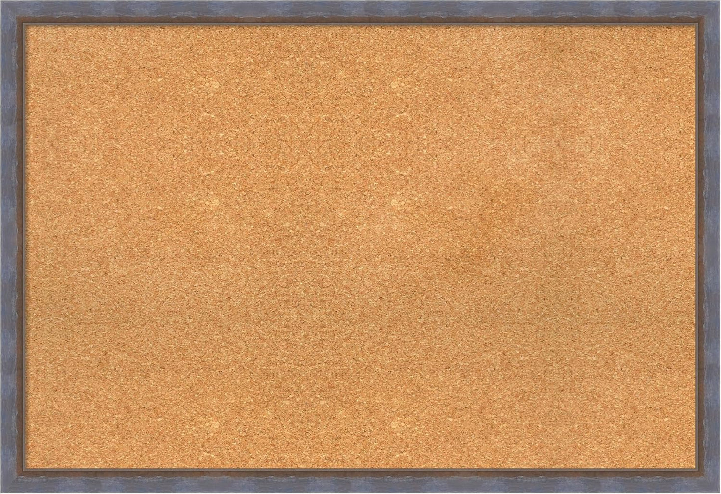 Amanti Art Natural Cork Board for Wall, 26x38 Vision Board with Blue Wood Frame, Large Corkboard Office Decor for Home Organization, Modern Contemporary Corkboard Pinboard to display items for home