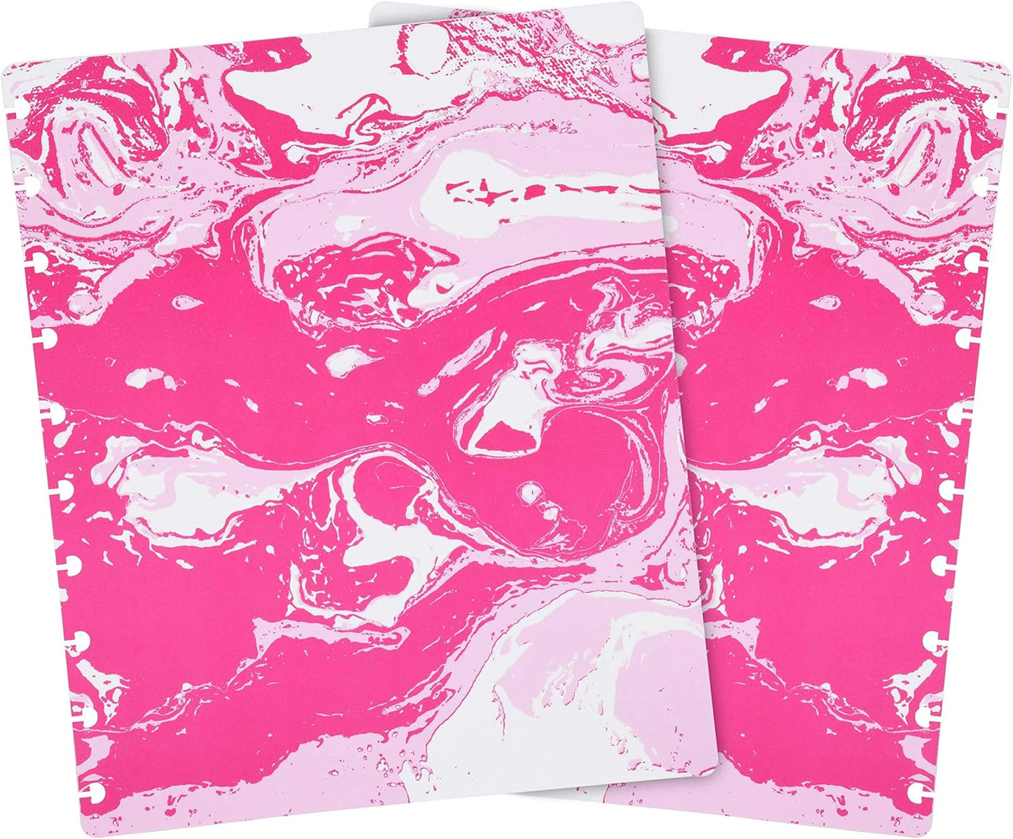 Talia Discbound Notebooks, Planner, Customizable, (Pink Marble Flow w/90's Pink Discs, Midsize (7.5in x 9.75in))