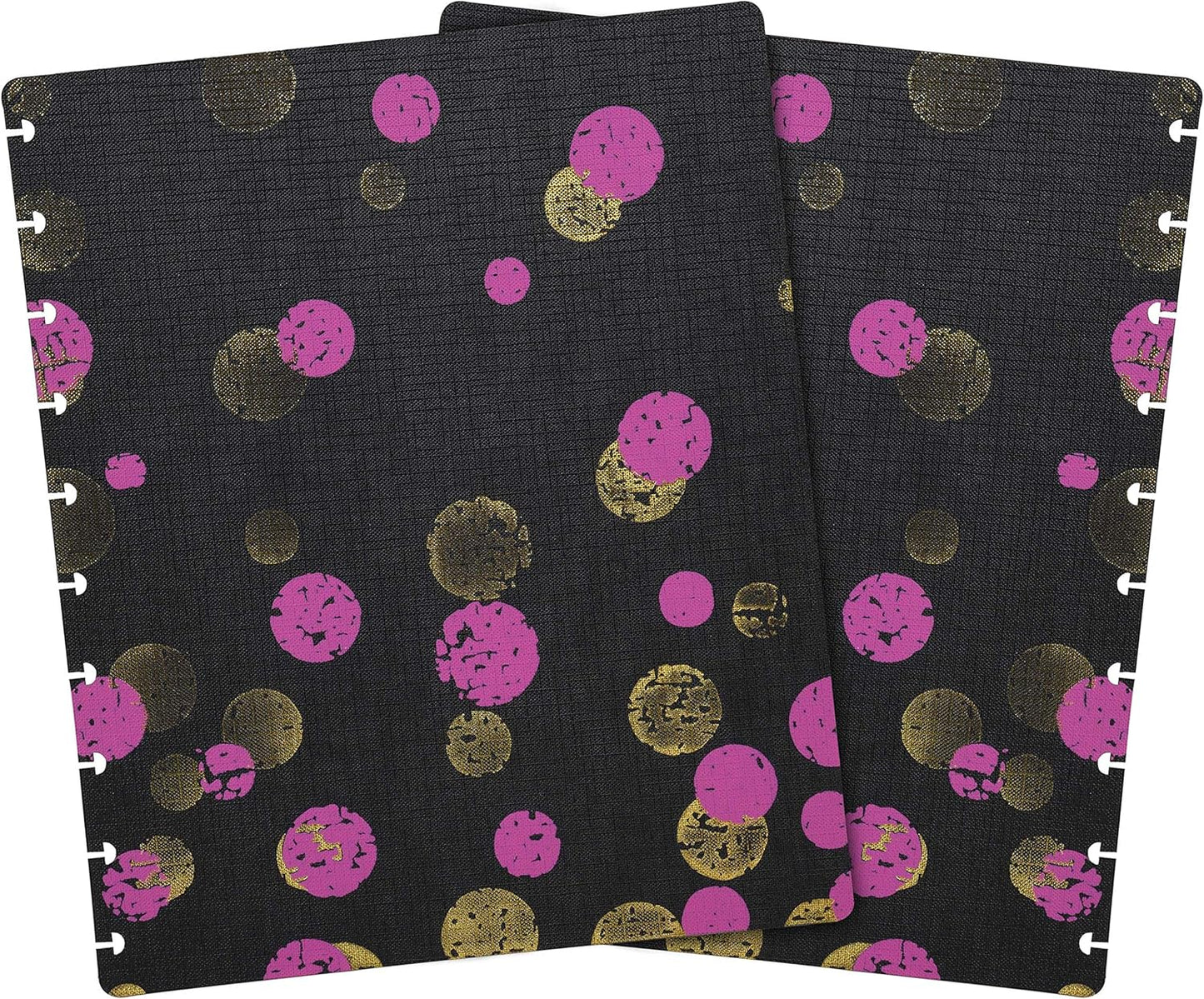Talia Discbound Notebooks, Planner, Customizable, (xBounce Maroon w/Pink Discs, Midsize (7.5in x 9.75in))