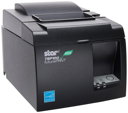 Star MicronicsTSP143IIU GRY US ECO - Monochrome Thermal Receipt Printer - Cutter - USB - Gray - Internal Power Supply and Cable Included